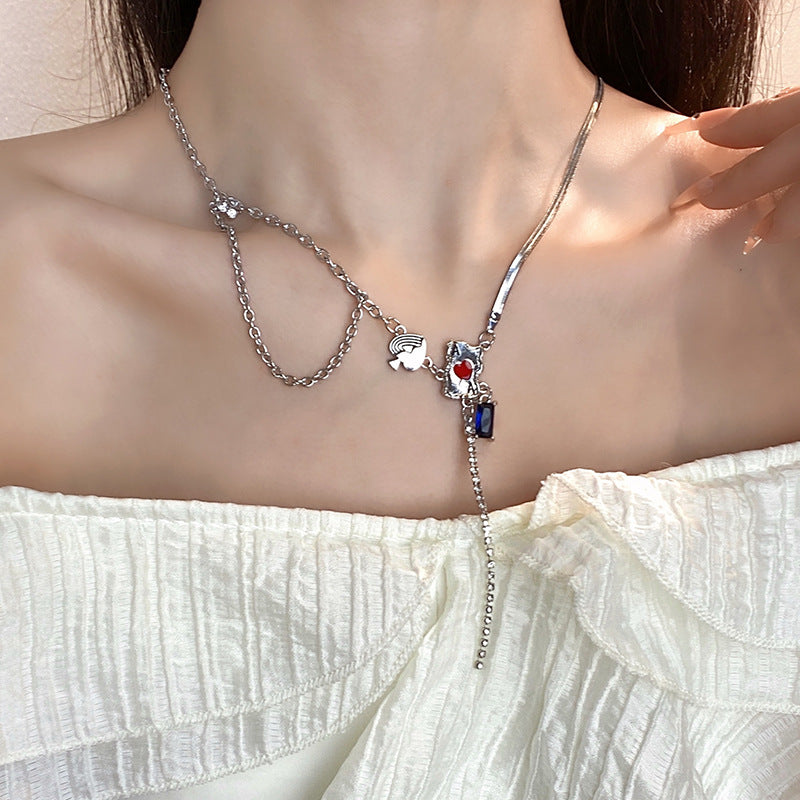 Wholesale Ace of Hearts Poker Necklace with Tassel Clavicle Chain