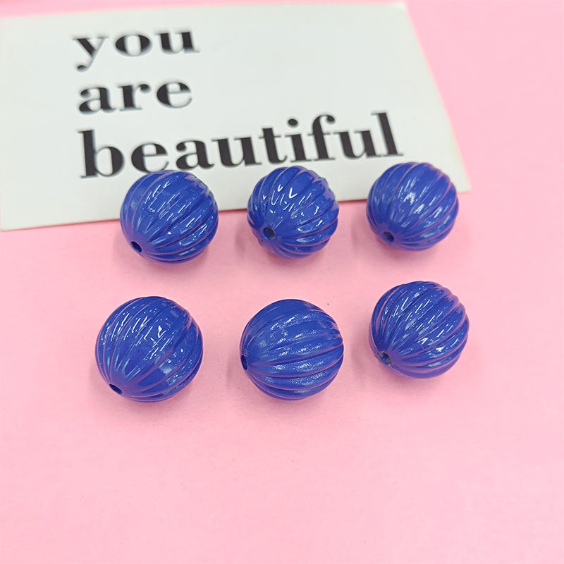 Wholesale 100pcs/Pack Baked Paint Pumpkin 16mm Macaron DIY Handmade Acrylic Beads