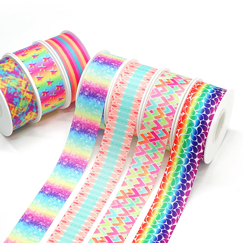 Wholesale 50Y Thermal transfer ribbon cartoon bottom picture ribbon printing ribbon thermal transfer ribbon flower diy ribbon roll