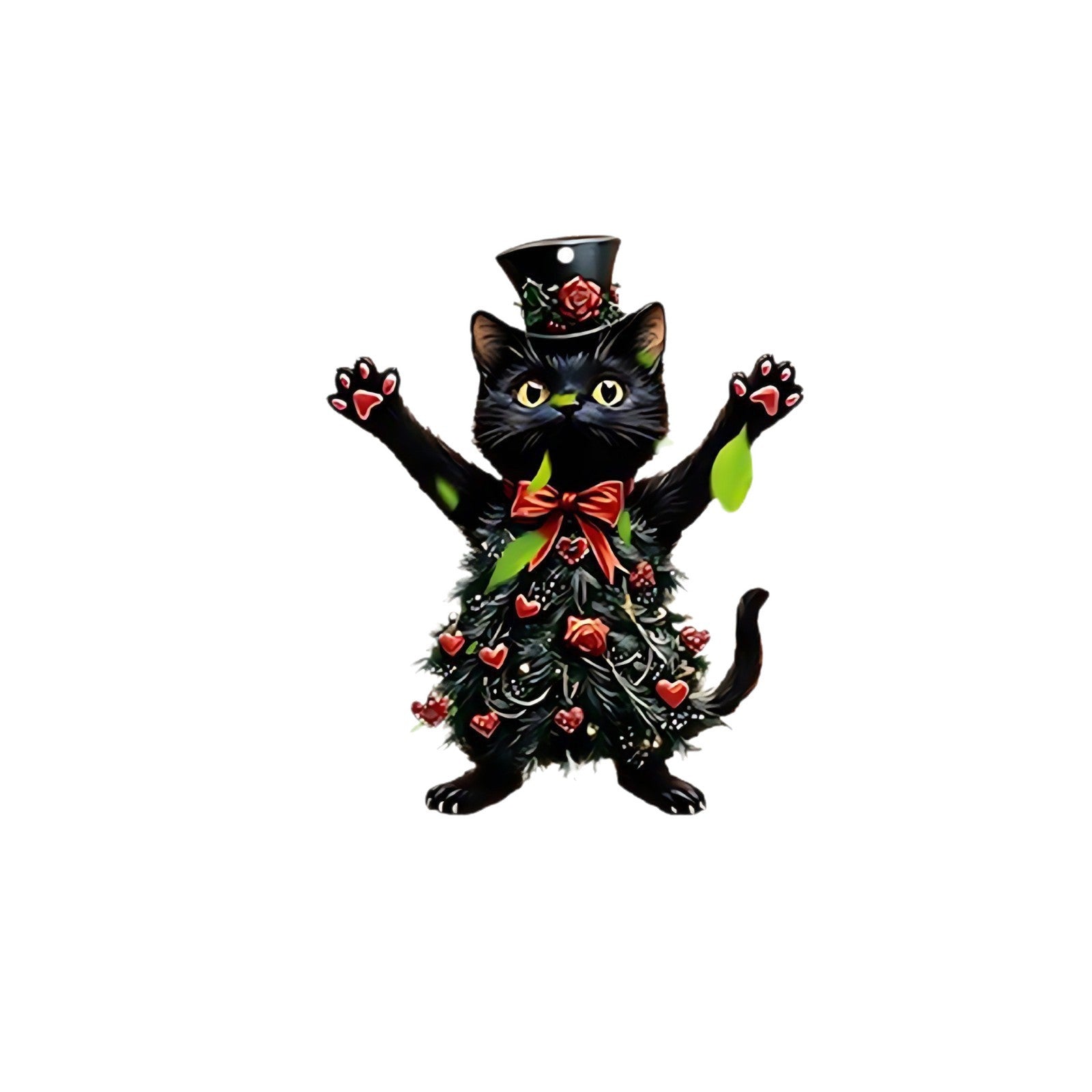 Wholesale Valentine' s Day Rose Kitten Acrylic Car Decoration