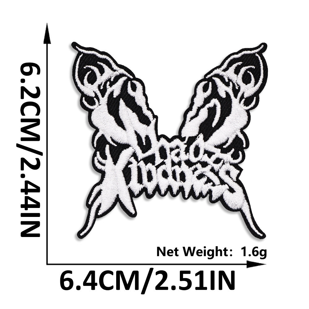 Wholesale Gothic Butterfly English Letter Iron On Embroidery Patch Chic Fashion Accessory For Everyday Use