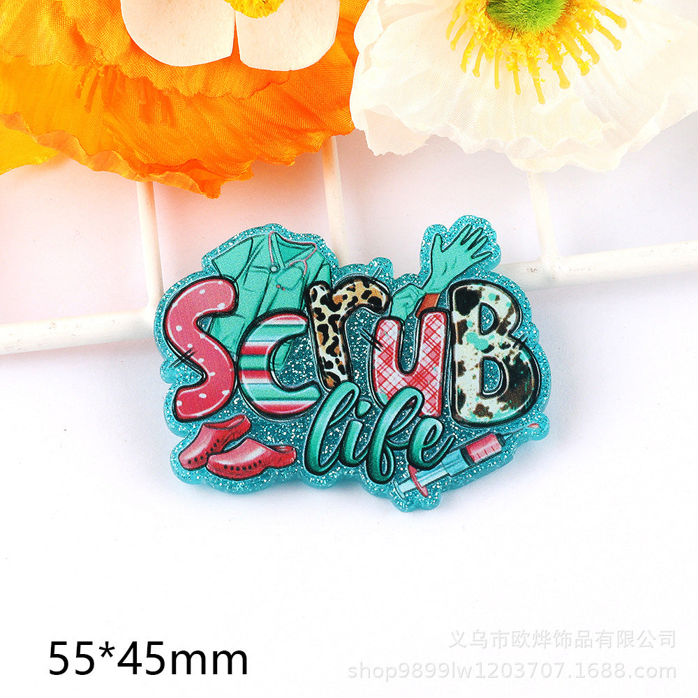 Wholesale 10pcs Cute Cartoon Character Acrylic Flatback Charm