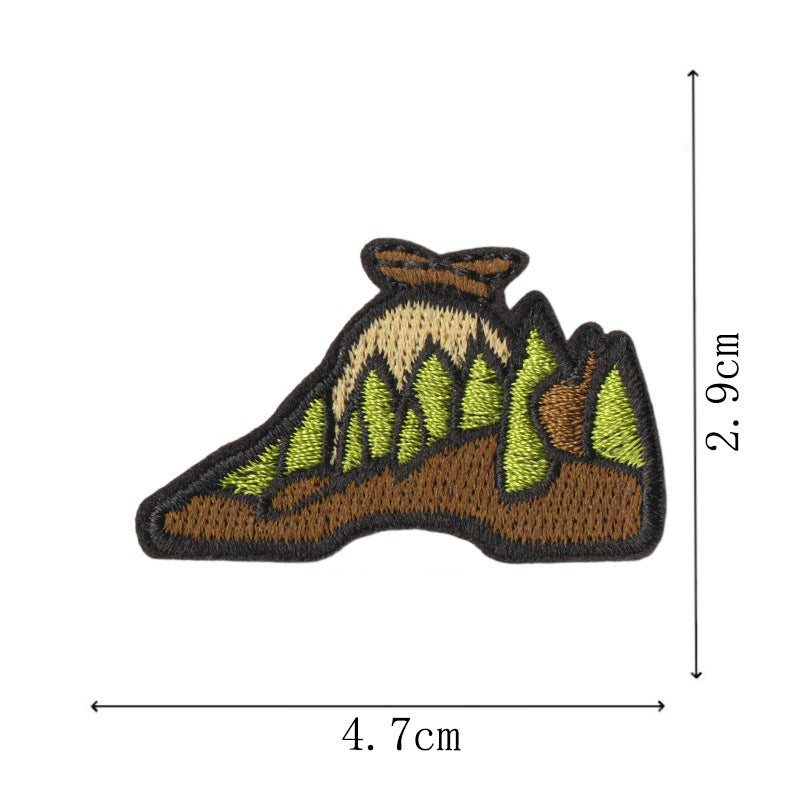 Wholesale 12 Piece Embroidered Patches Iron On Camping Hiking Nature Designs For Shoes Bags Coats