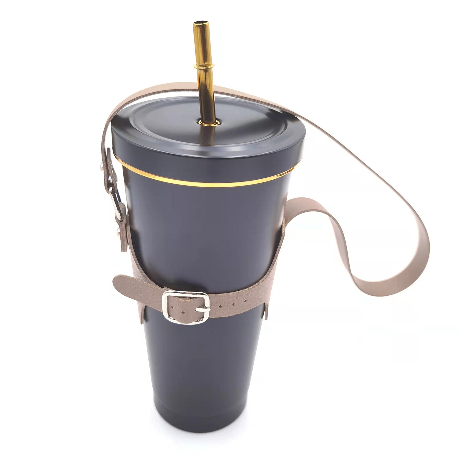 Wholesale Portable Adjustable PU Leather Diameter 75-95mm Cup Holder