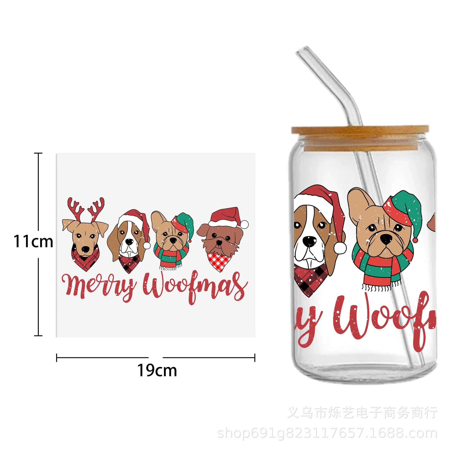 Wholesale Christmas series  Olaf  16oz Cup UV DTF Wraps