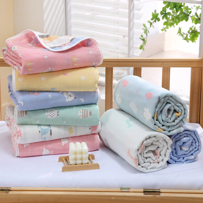 Wholesale Six-layer gauze blanket quality children's quilt infant towel quilt children's cotton gauze bath towel 110*110cm
