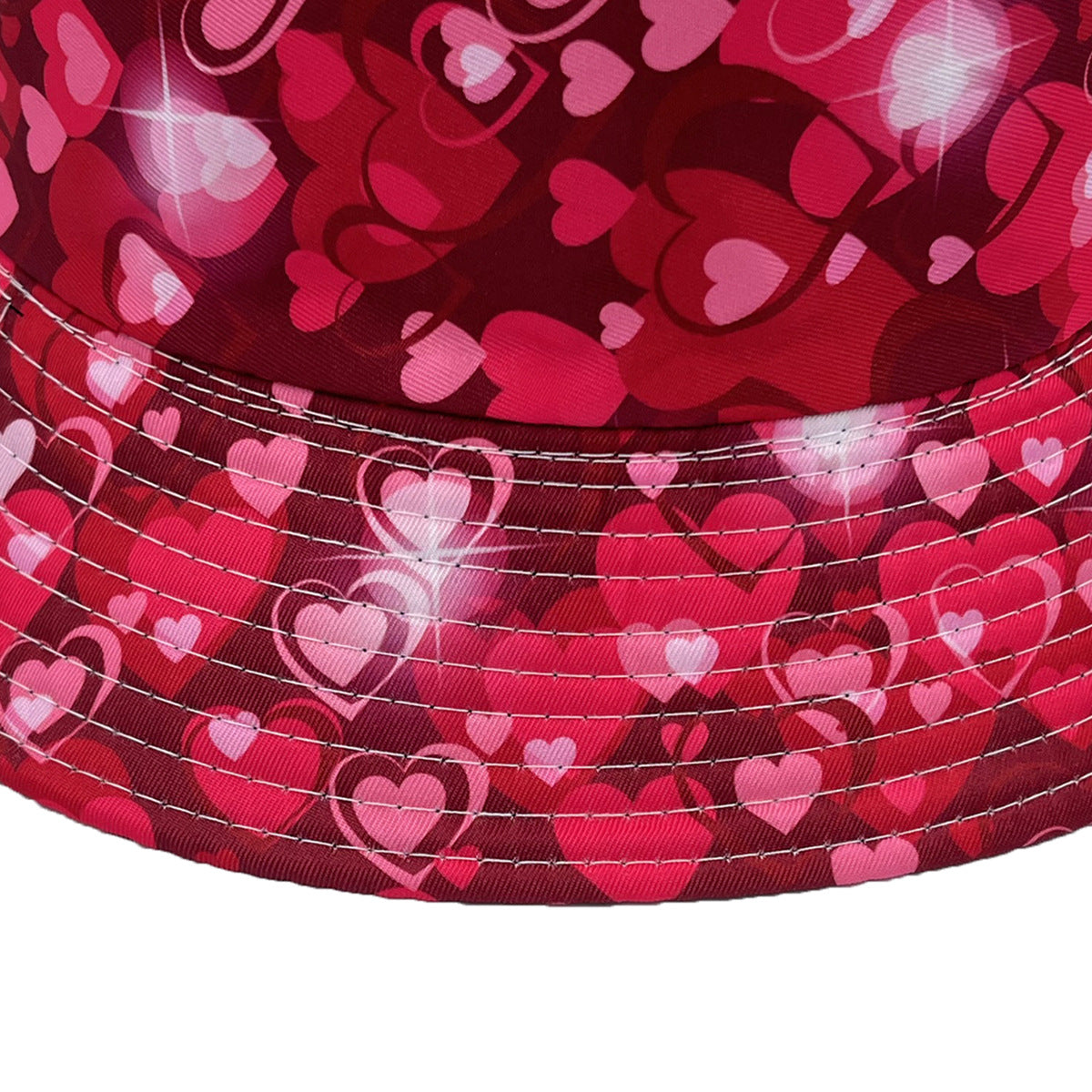 Wholesale Peach Heart Lip Printed Valentine's Day Polyester Fisherman Hat