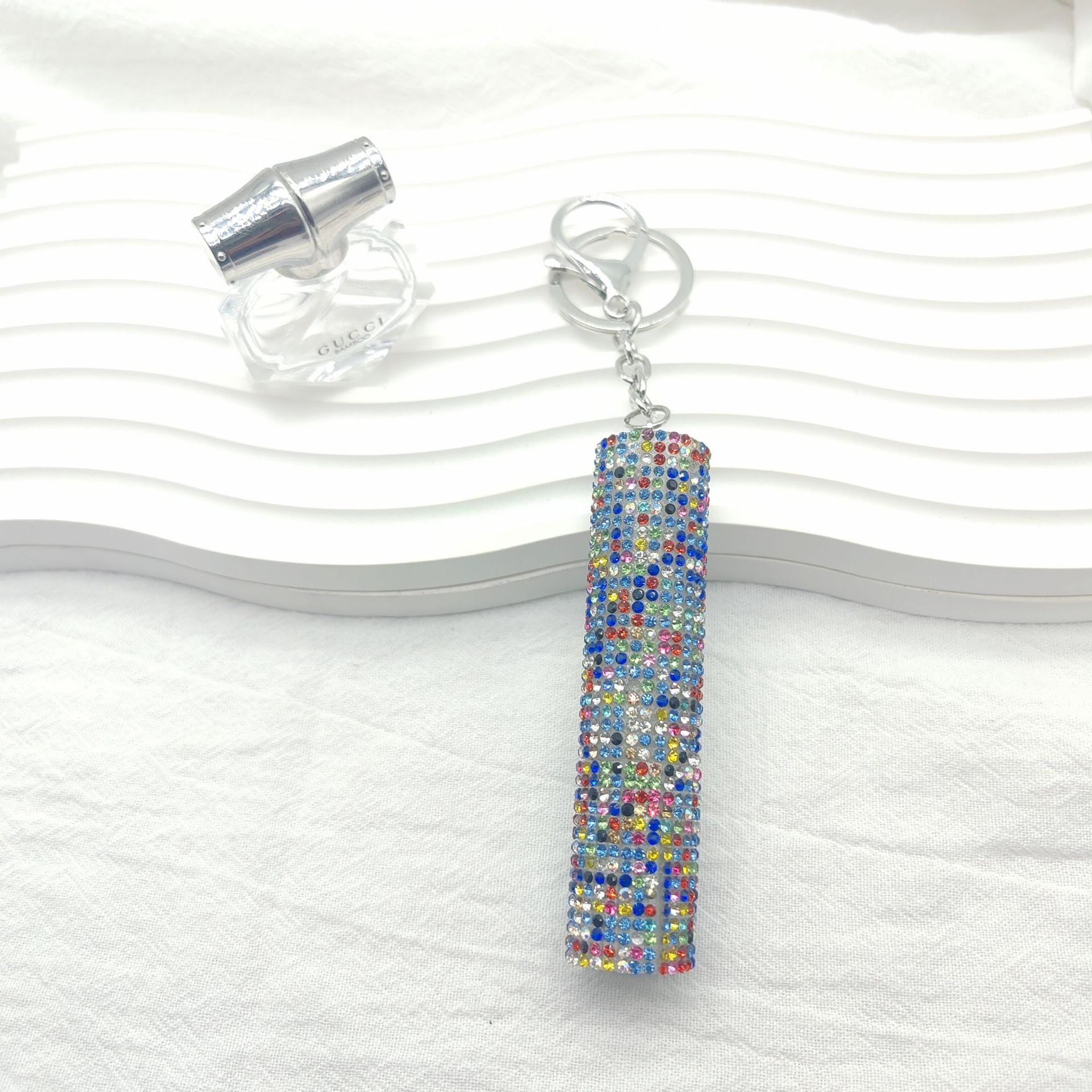 Wholesale  Full Diamond Creative Mini 10ml Perfume Bottling Keychain