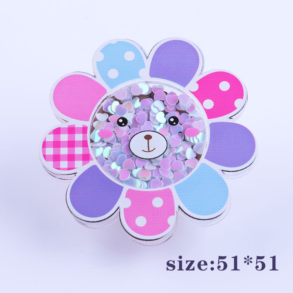 Wholesale 10pcs/pack  Cartoon quicksand Acrylic Flatback