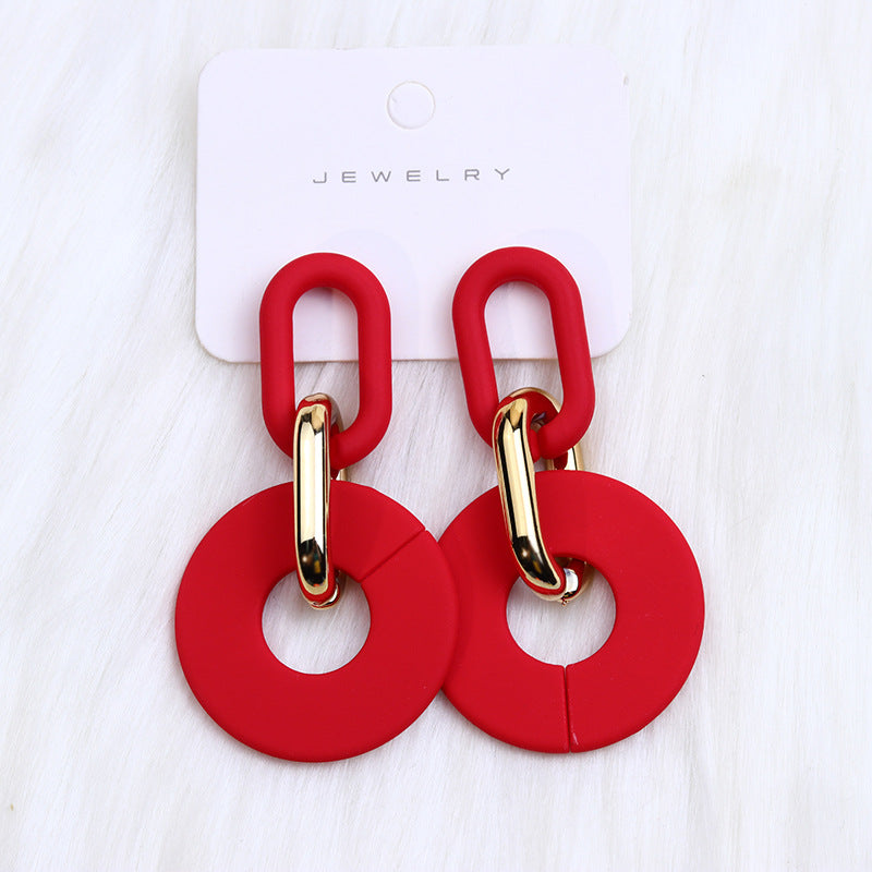 Wholesale Round Hollow Spray Painted Acrylic Earrings