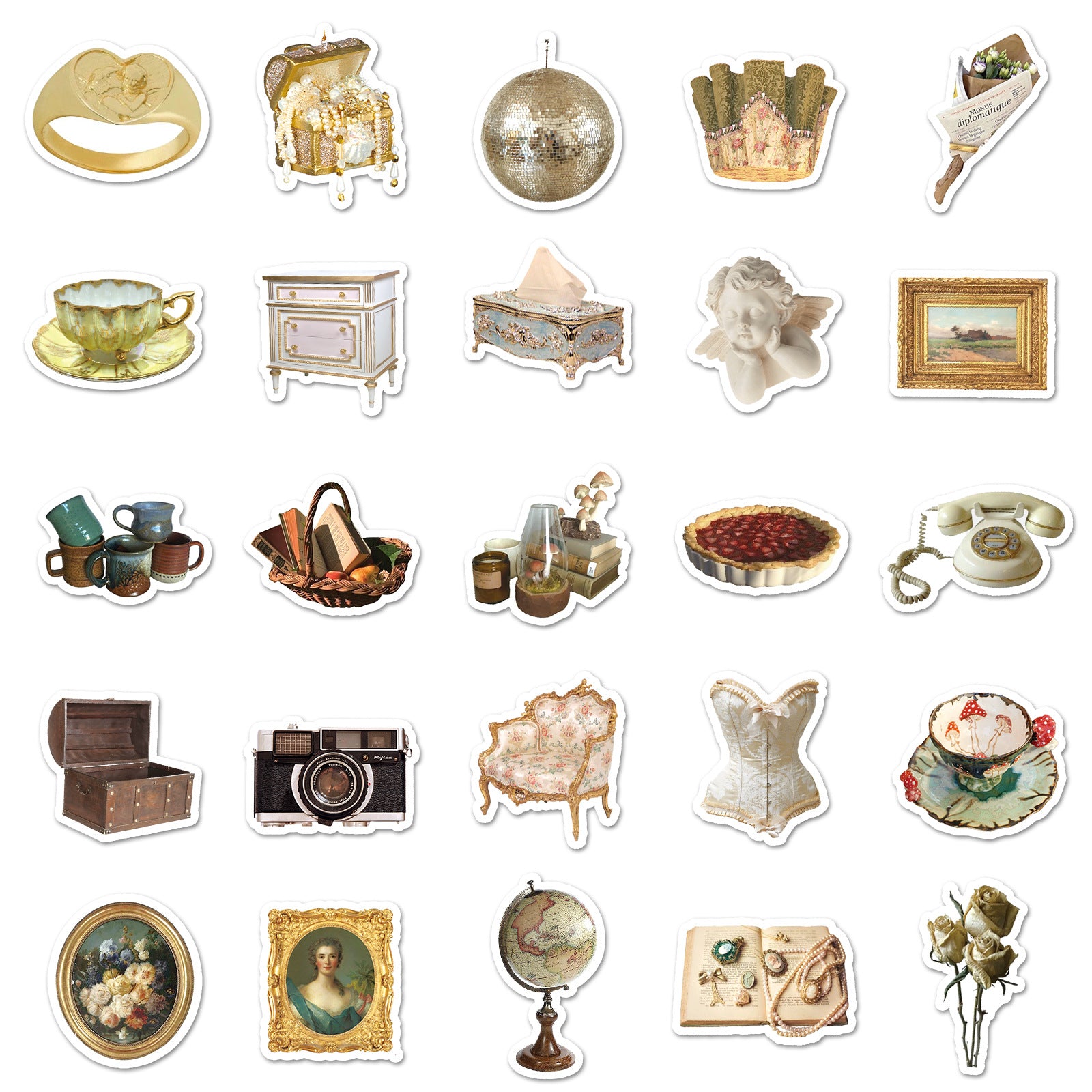 Wholesale 50PCS/ PACK retro  literary fresh simple stickers