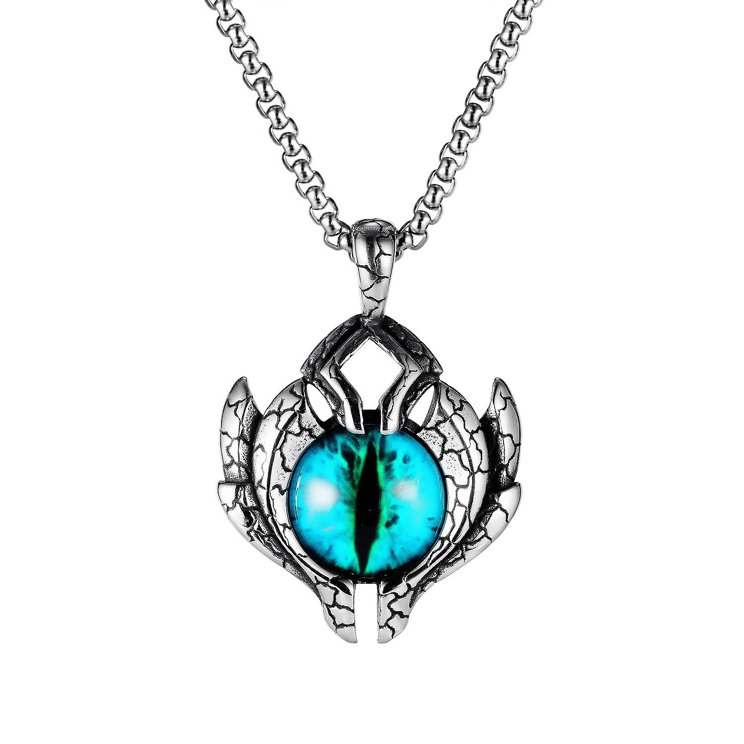 Wholesale Vintage Titanium Snake Gemstone Pendant Necklace