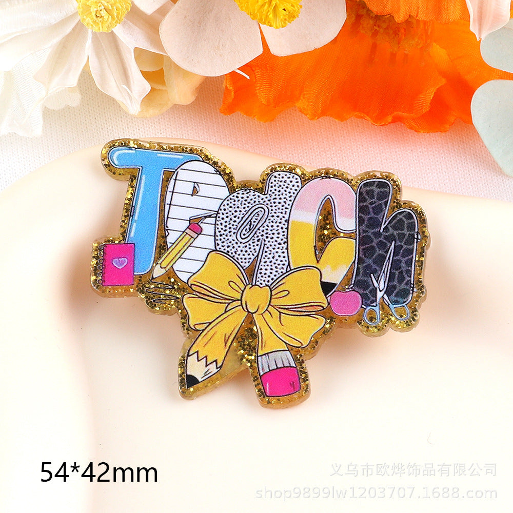 Wholesale 10pcs Cartoon letter pencil cute accessories acrylic