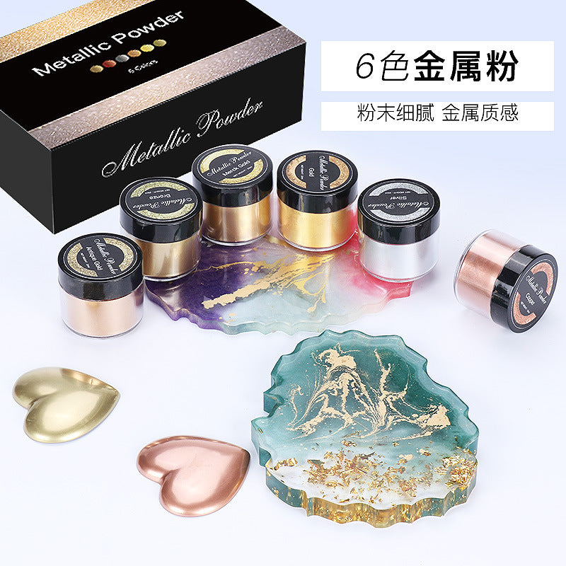 Wholesale 6-color 20ML Bottle DIY Crystal Dropper Coating with Mica Powder, Nail Polish, Metal Powder