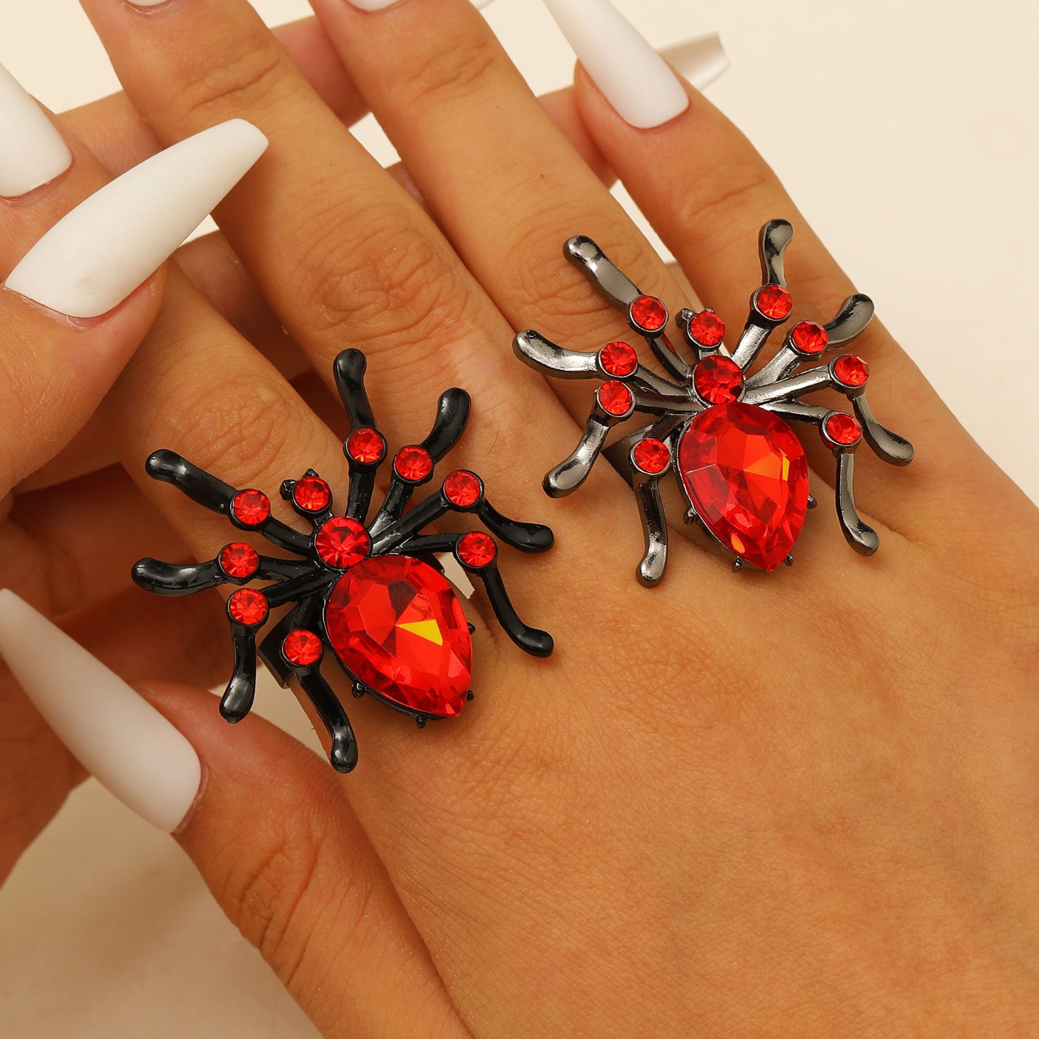 Wholesale Gothic  Ring Women  Dark Style Adjustable Zinc Alloy Finger Ring Jewelry Accessory Gift
