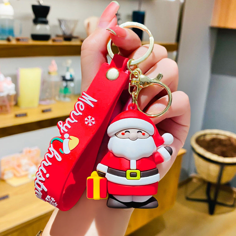 Wholesale Creative Christmas Deer Snowman Cartoon PVC Key Chain
