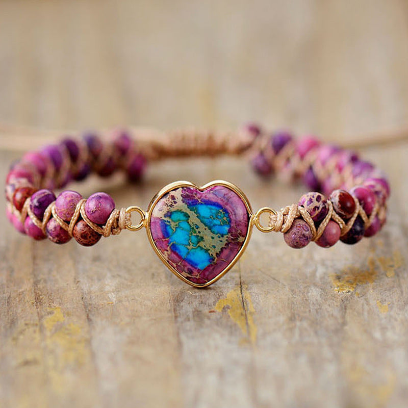 Wholesale Natural Emperor Stone Love Accessories Braided Bracelet