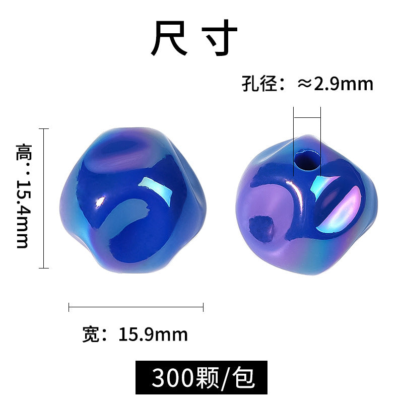 Wholesale 100pcs Solid Color UV Coated Acrylic Beads Fig Through-hole DIY Beads