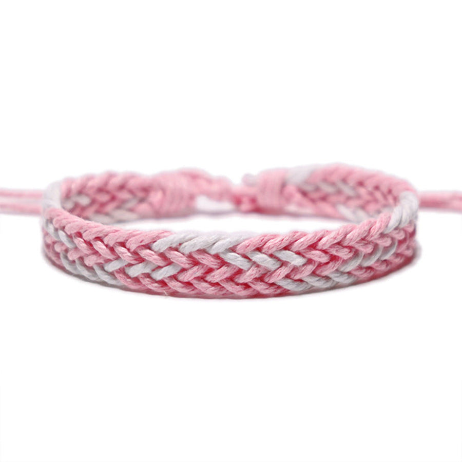 Wholesale Colorful Summer Hand-woven Waxed Cord Bracelet