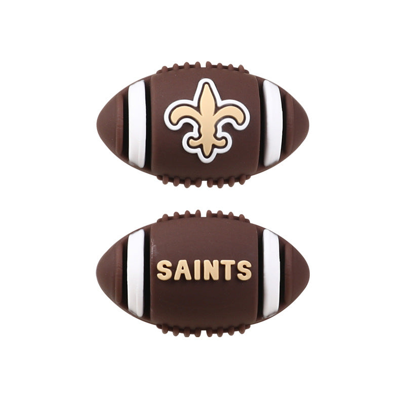 Wholesale 20pcs/pack  Rugby team logo silicone 3D Focal Beads