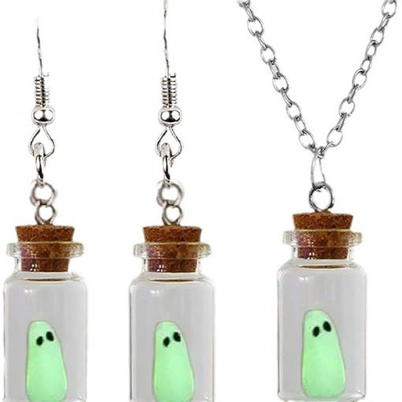 Wholesale  Earrings 3D Luminous Ghost Pumpkin Candy Corn Necklace