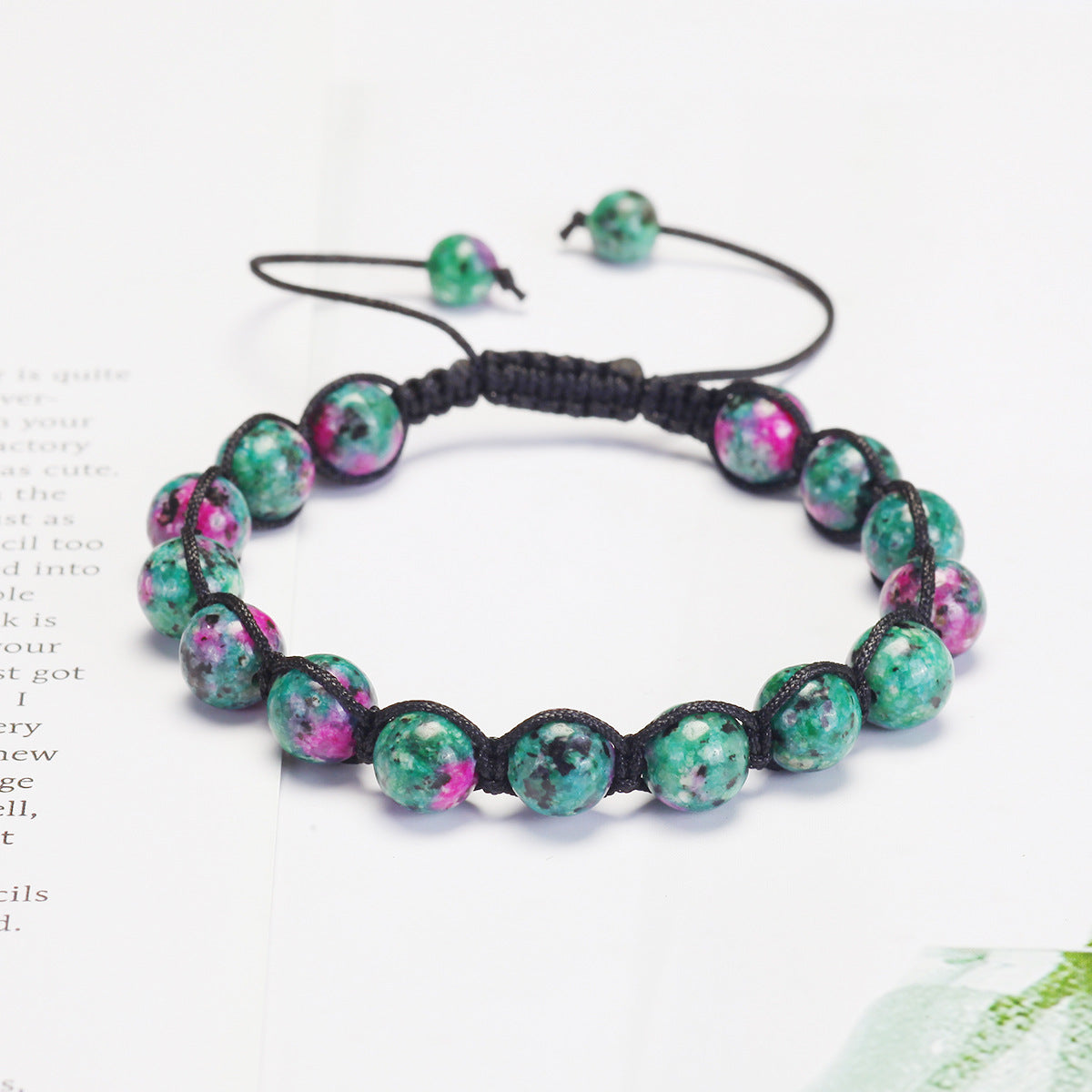 Wholesale 5PCS Natural Stone Bracelet Colorful Zircon Beaded Bracelets