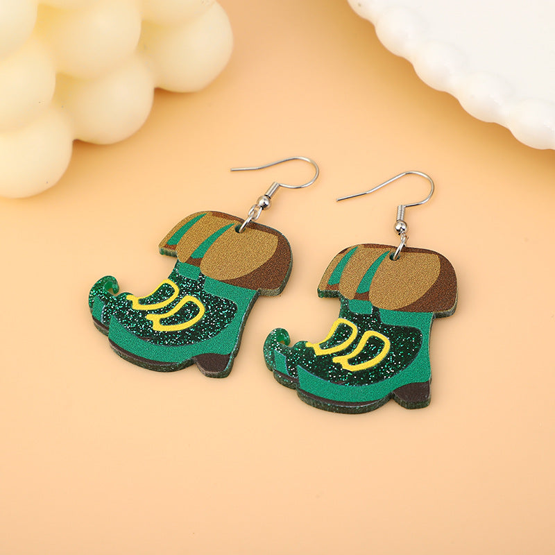 Wholesale St. Patrick's Day Stainless Steel  Carnival Personality  Earrings