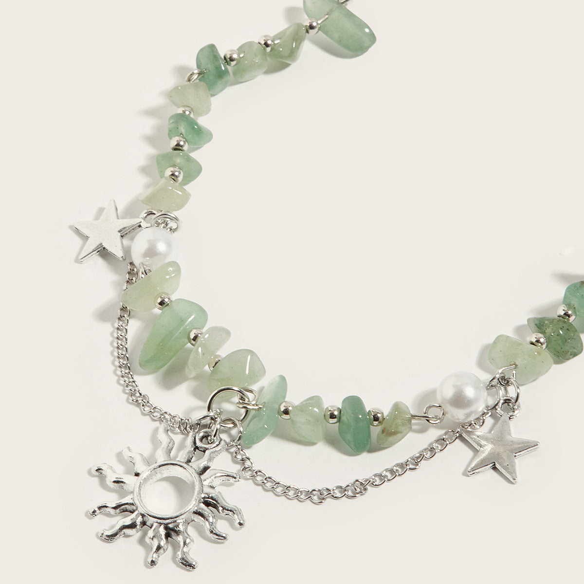 Wholesale Beaded Tassel Sun Star Necklace Colorful Irregular Gravel Collarbone Necklace