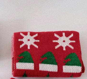 Wholesale Acrylic Christmas Children's Color Matching Small Elk Knitted Red Jacquard Wool Scarf
