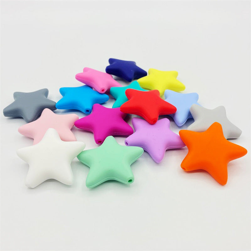 Wholesale10PCS  Pentagram DIY Silicone Beads