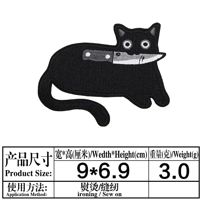 Wholesale Trendy Twill Embroidered Patches Assorted Black White Checkerboard  Web Heart Flag Designs For Towel Decoration DIY Accessory