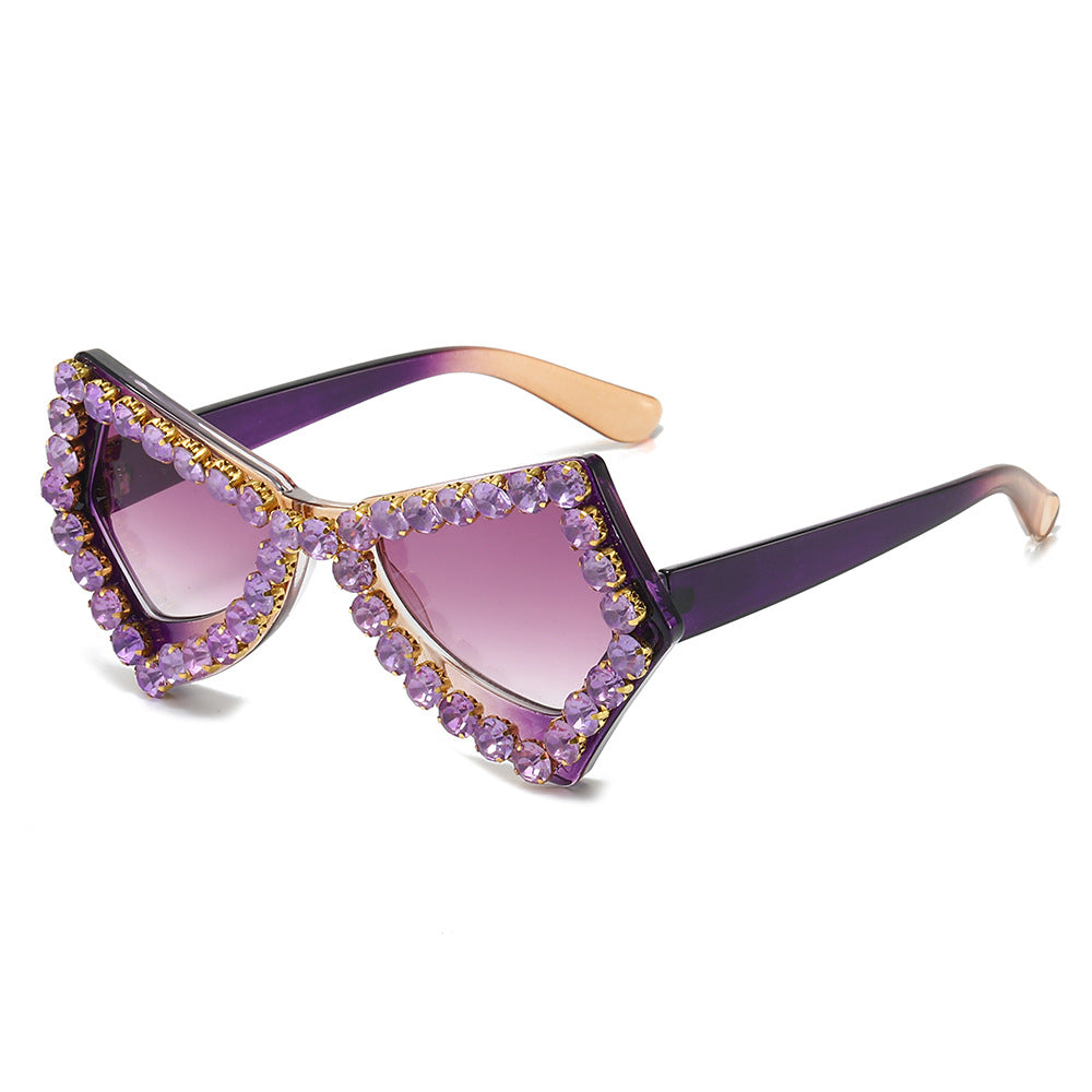 Wholesale Fashion Butterfly Inlaid Handmade Rhinestone Sunglasses