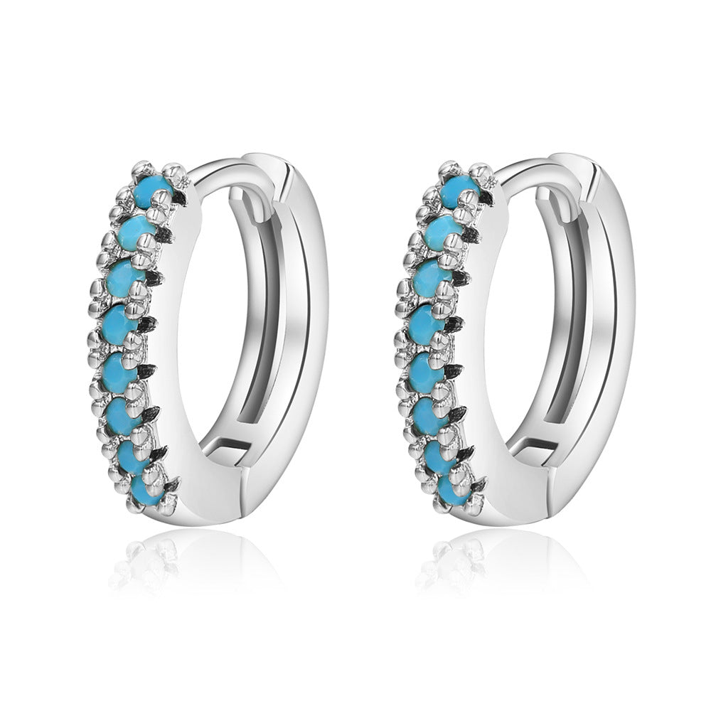 Pendientes de cobre geométricos de circón de color al por mayor