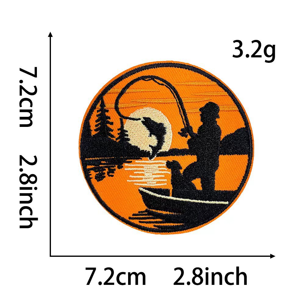 Wholesale Polyester Embroidered Fish Patch Iron On Angler Badge For Hats And Shoes Stylish DIY Accessory