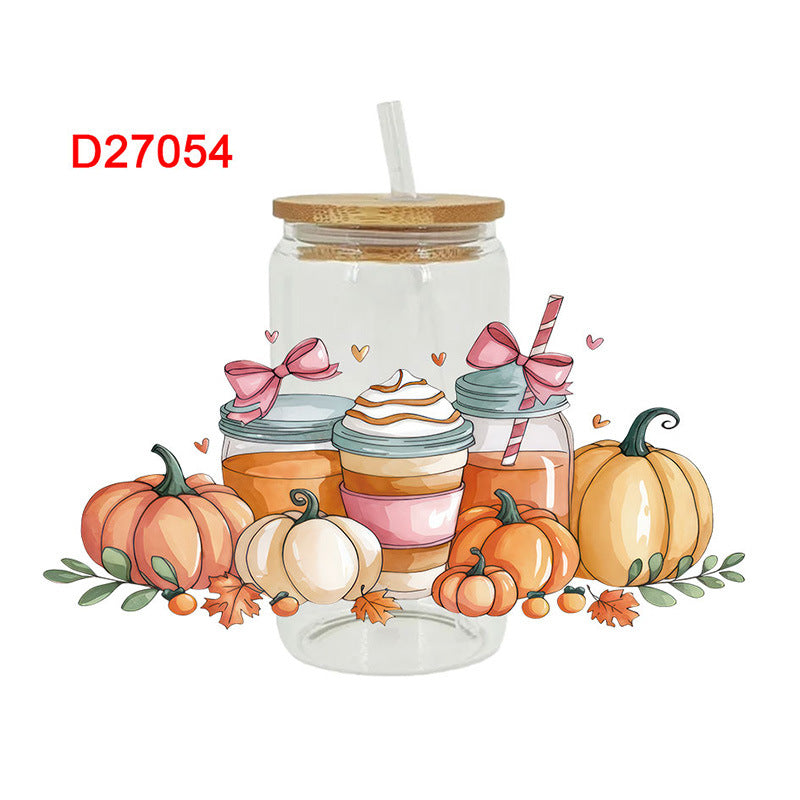 Wholesale  Pumpkin animal harvest  16oz Cup UV DTF Wraps