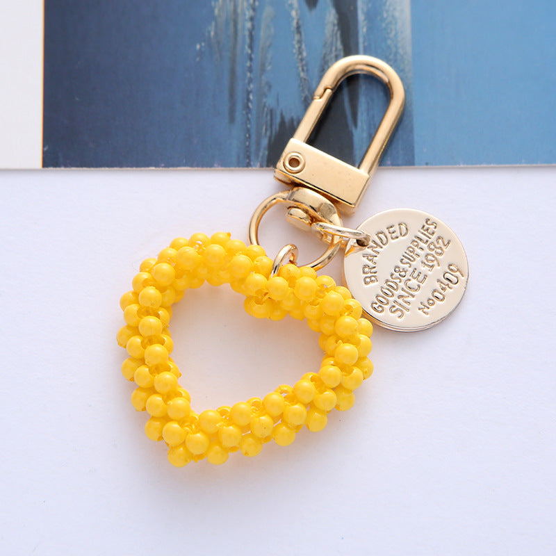 Wholesale Pearl Colored Love Resin Keychains