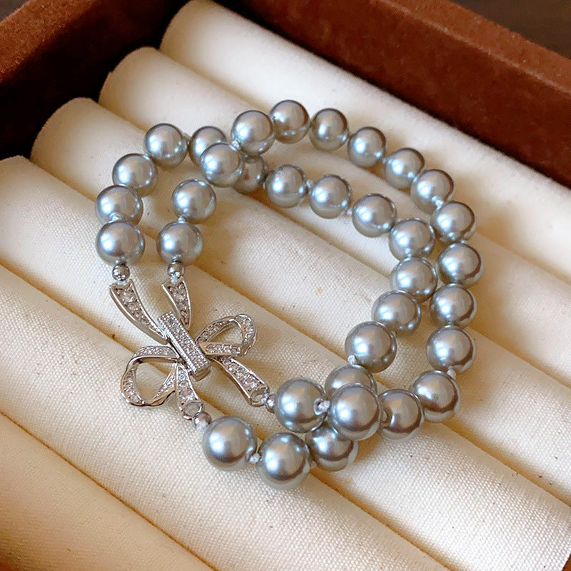 Wholesale Freshwater Pearl Round Bead Fishtail Bracelet