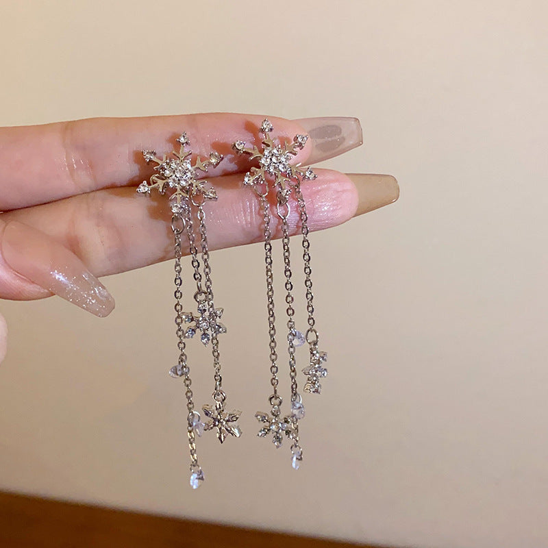 Wholesale Diamond Butterfly Flower Five Pointed Star Tassel Alloy Earrings