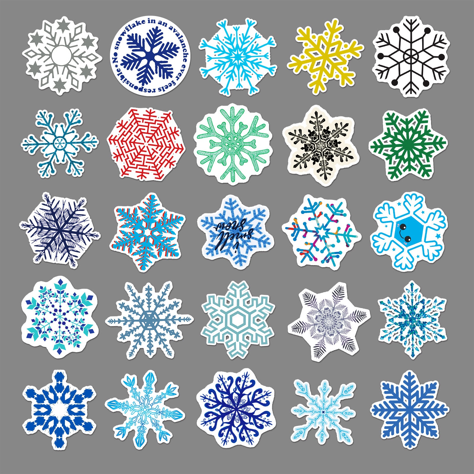 Wholesale 50pcs/ pack  snowflake graffiti winter small fresh DIY luggage stickers