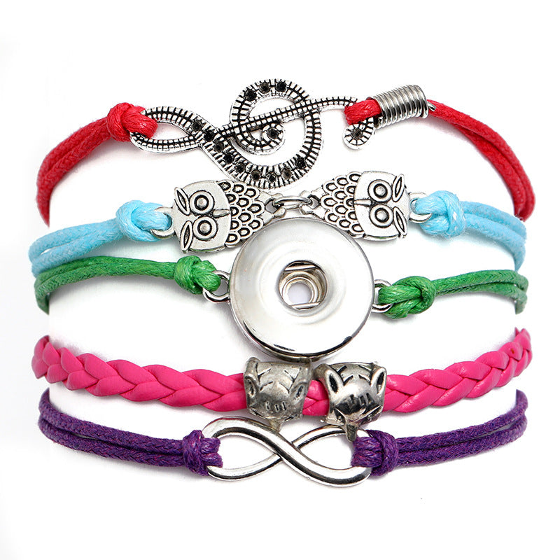 Brazalete de aleación de cuero de hebilla tejida al por mayor