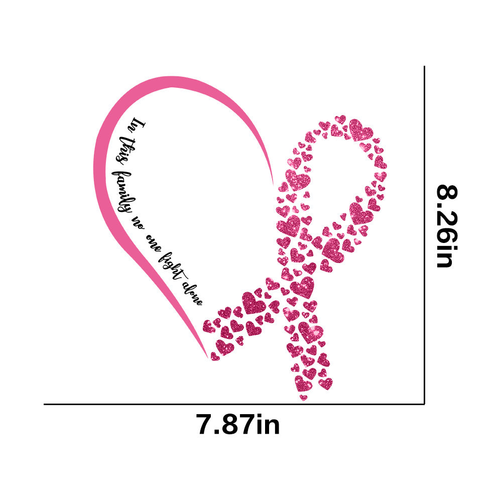 Wholesale Pink ribbon letter lip pattern UV DTF Ready to Press Transfers Wraps