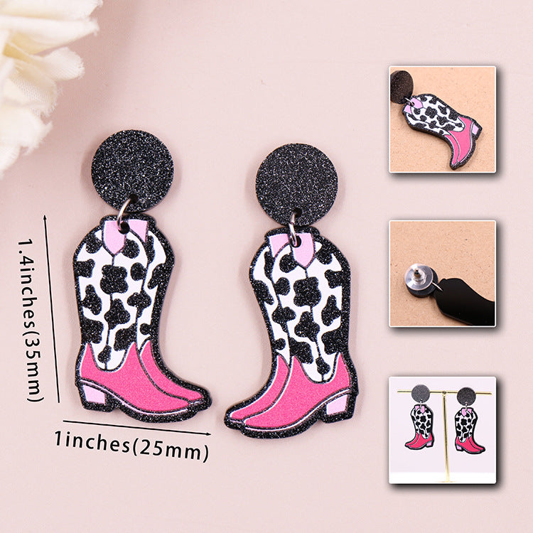 Wholesale aztec western Acrylic Laser Cut Statement Boho Earrings