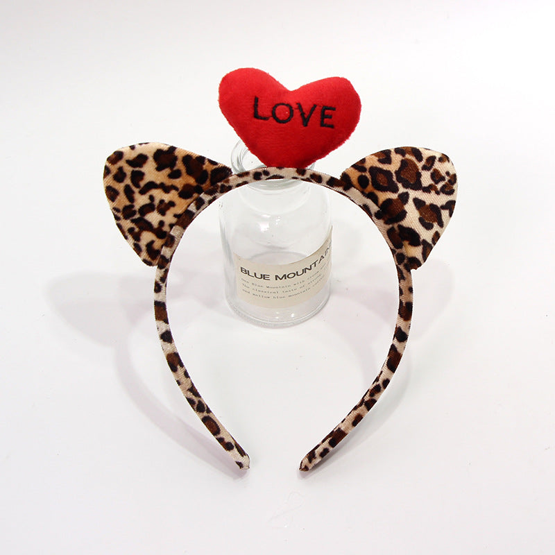 Wholesale Love Leopard Cat Ear Headband Sexy Headband Wash Hair Card