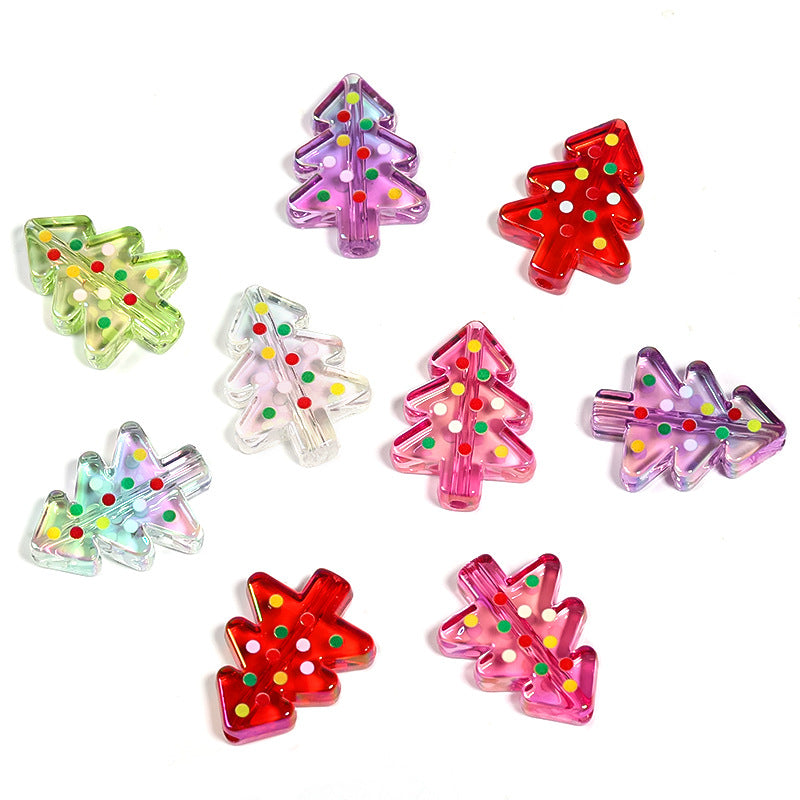Wholesale acrylic wave dot christmas tree beads