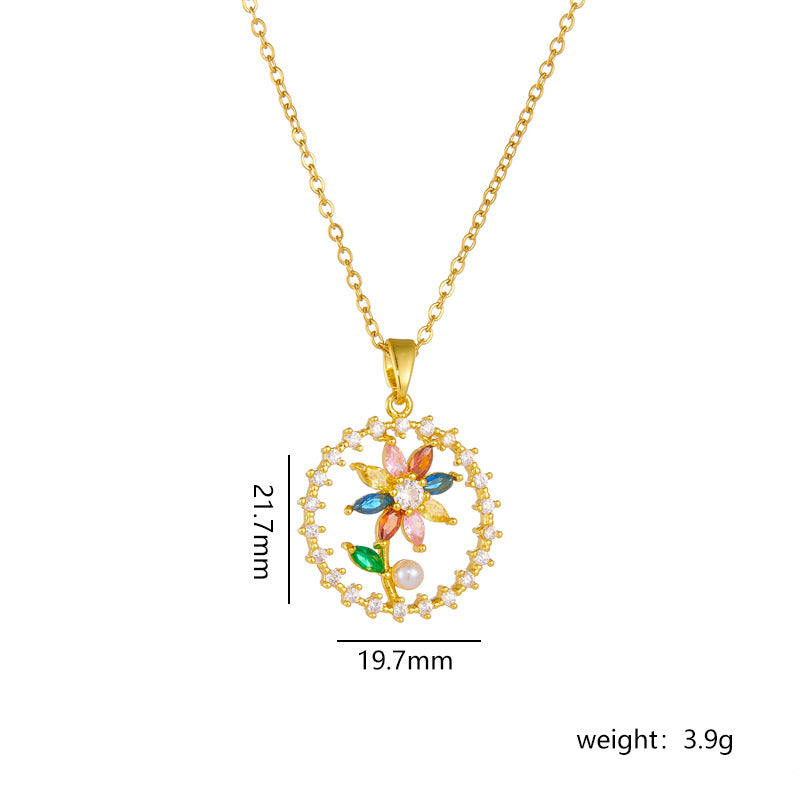 Wholesale love necklace flower pendant