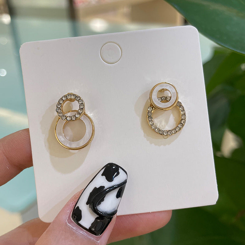 Wholesale Alloy Dot Drill Oil Drop Square Irregular Glass Drill Earrings