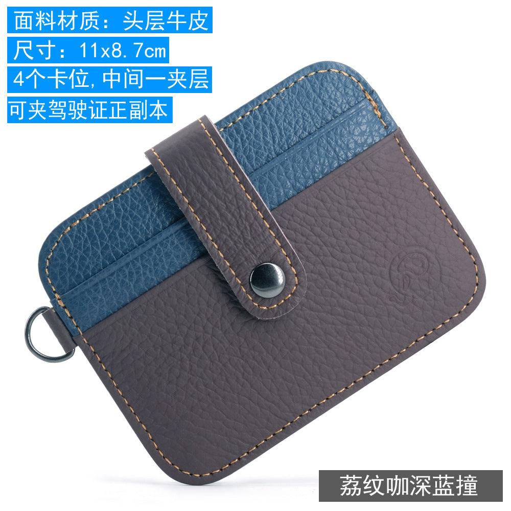 Wholesale First layer cowhide ID card holder men' s wallet