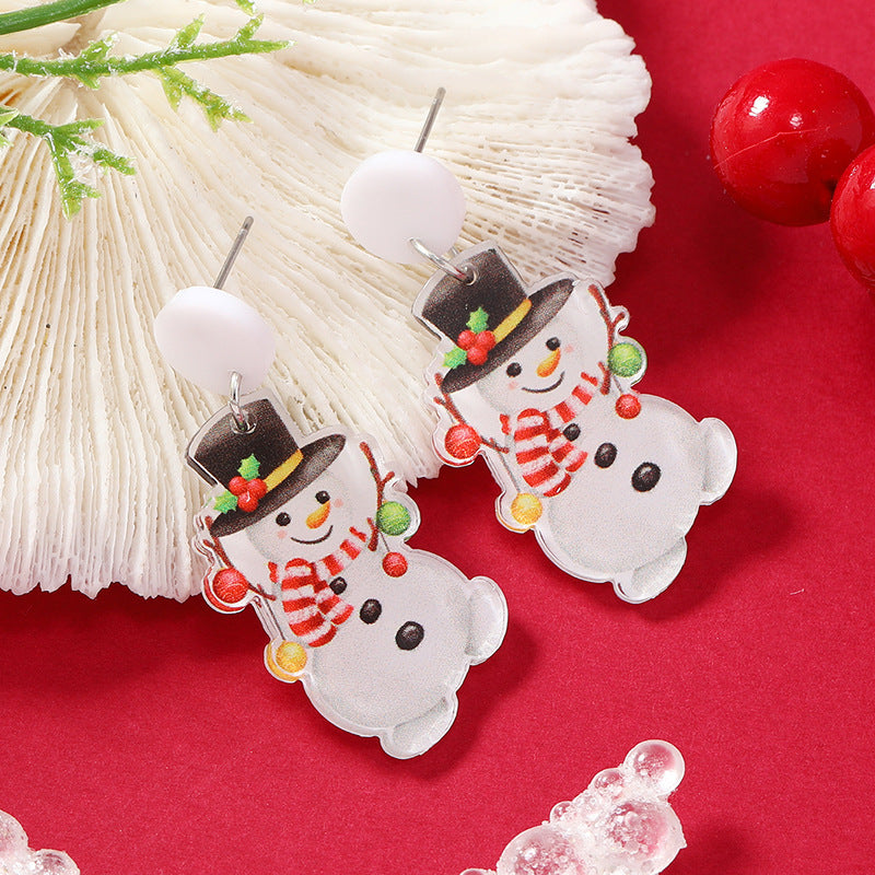 Wholesale Christmas Snowman Elk Acrylic Earrings