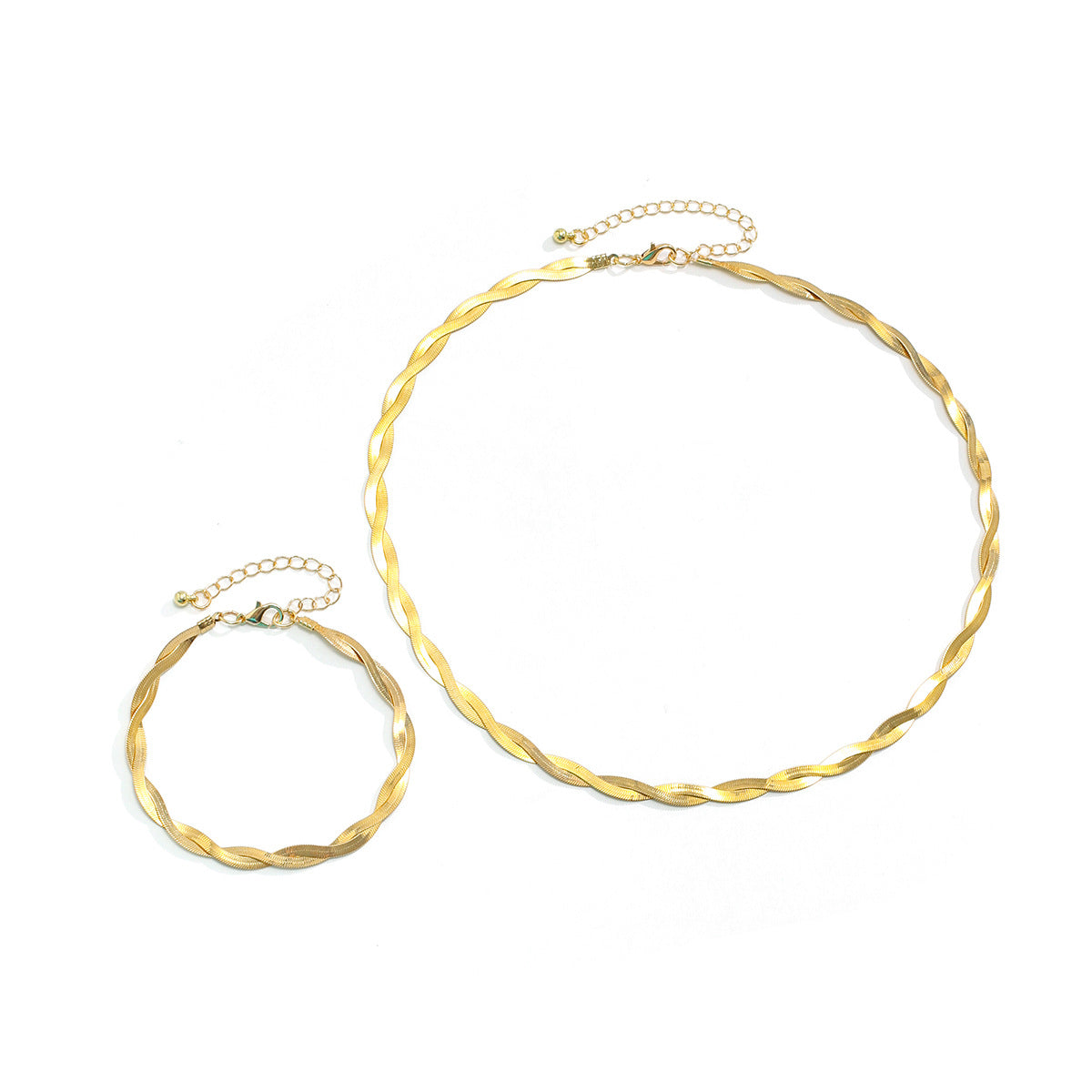 Wholesale Men's Woven Snake Bone Bracelet Necklace