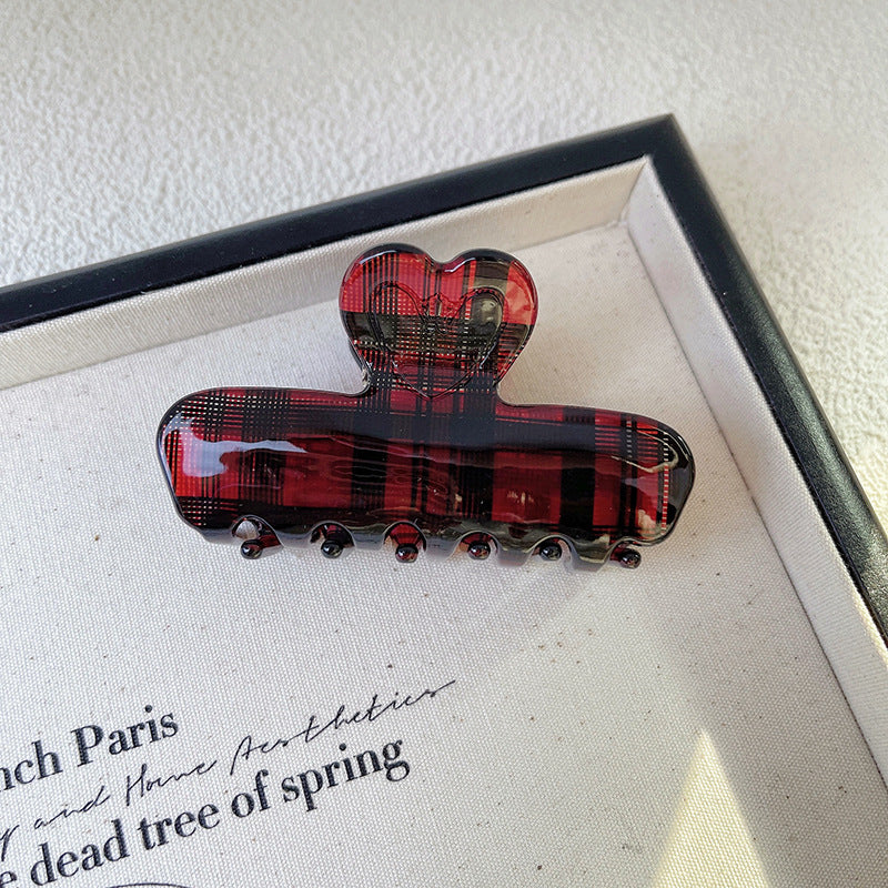 Wholesale Plaid Vintage Acetate Bow Hair Clip